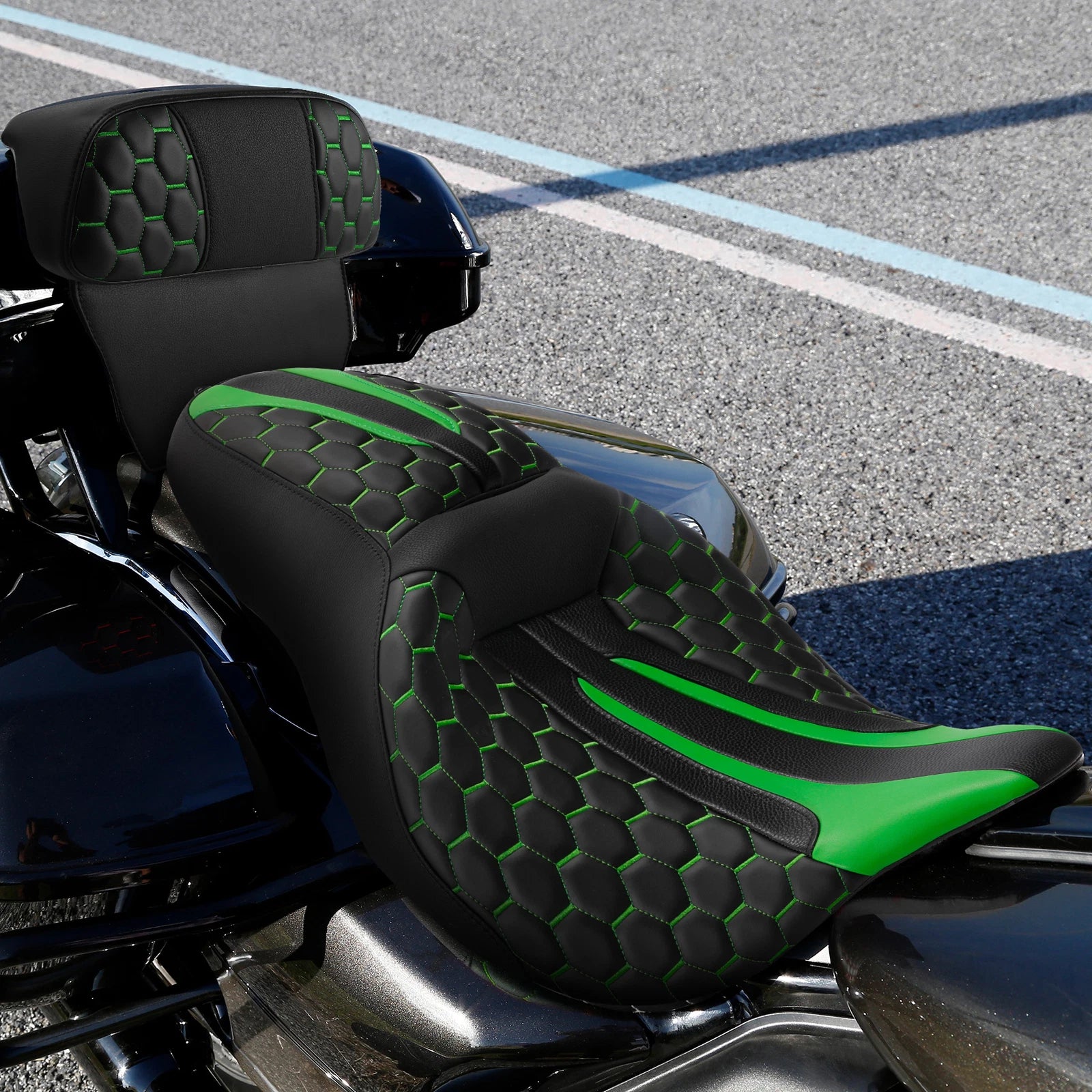 Seat Backrest for Harley Touring (2014–2023) - Black Green