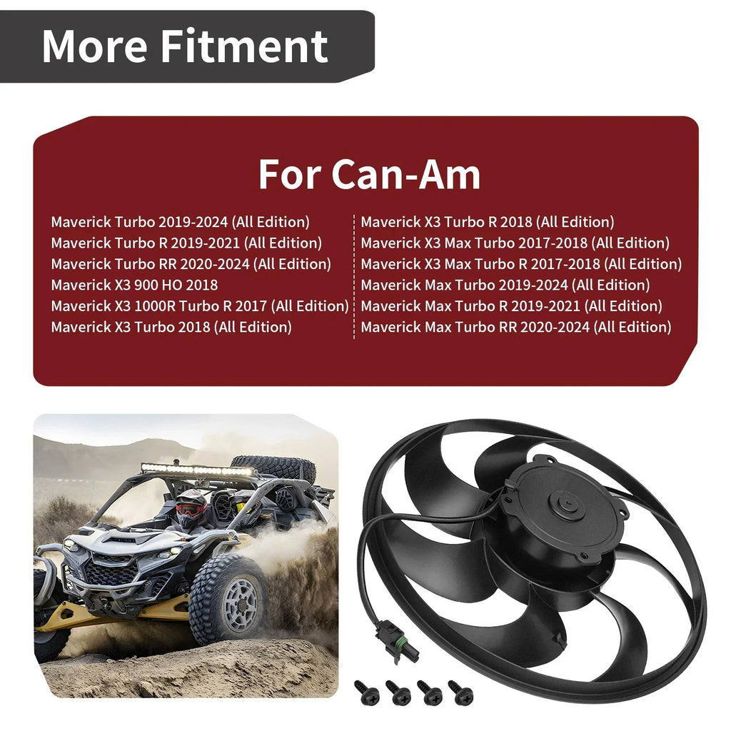 Radiator Cooling Fan for Can Am Maverick X3 Max Turbo R (2017–2024)