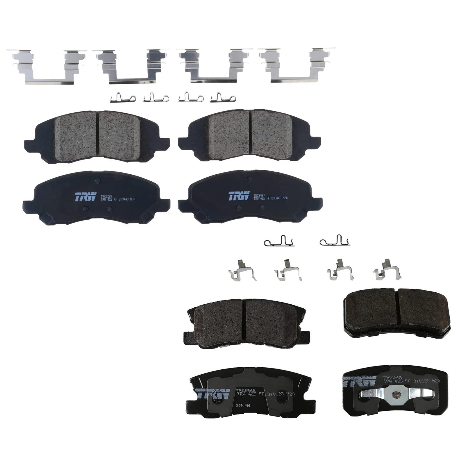 Set of 4 TRW Pro Ceramic Brake Pads for Chrysler Dodge Jeep