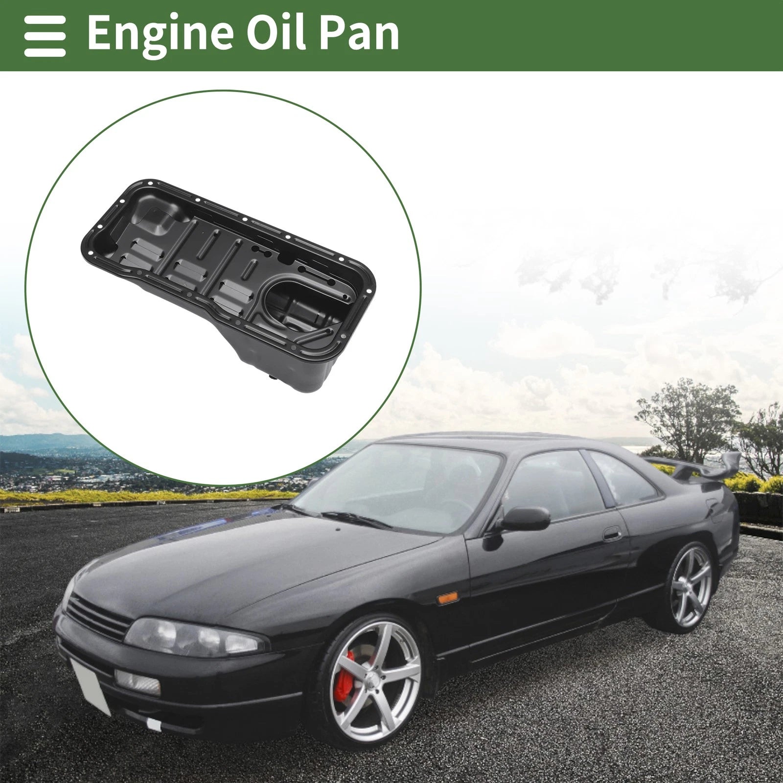 1 Pc Engine Oil Pan No.1111077A12 for Nissan 200SX (1995–1998) Iron Black