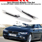 2X Chrome Bumper Trim Set for BMW 328i/320i (2012–2015)