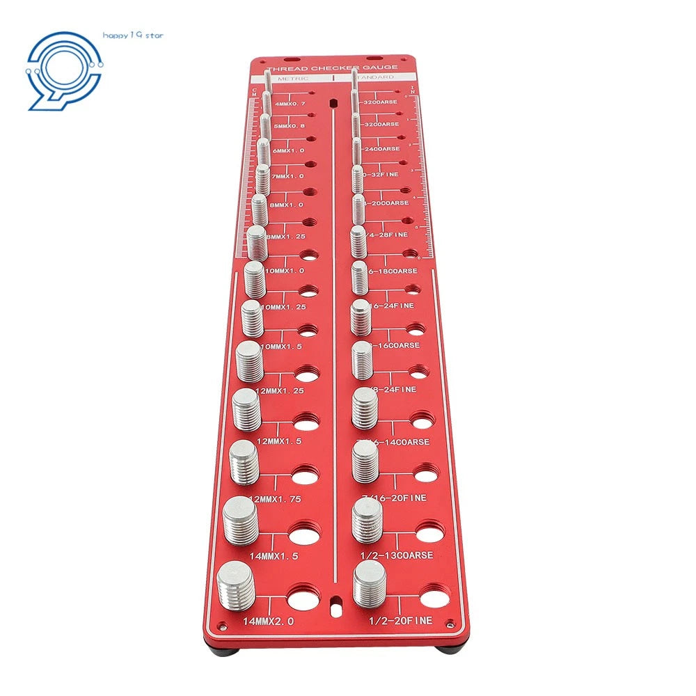 Thread Checker Gauge for Inch and Metric Screws (28 Holes)