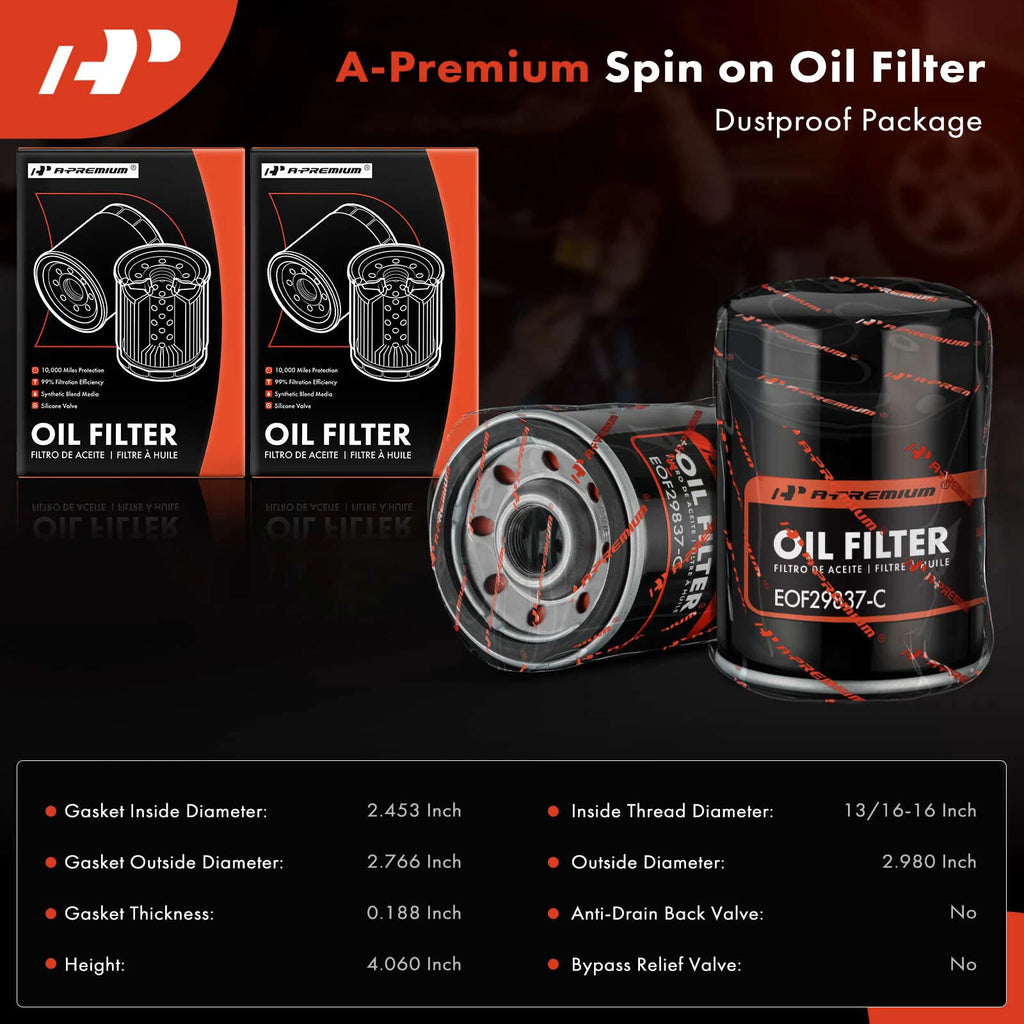 2X Engine Oil Filter for Chevy Malibu (2006-2010) Impala (2006-2011)