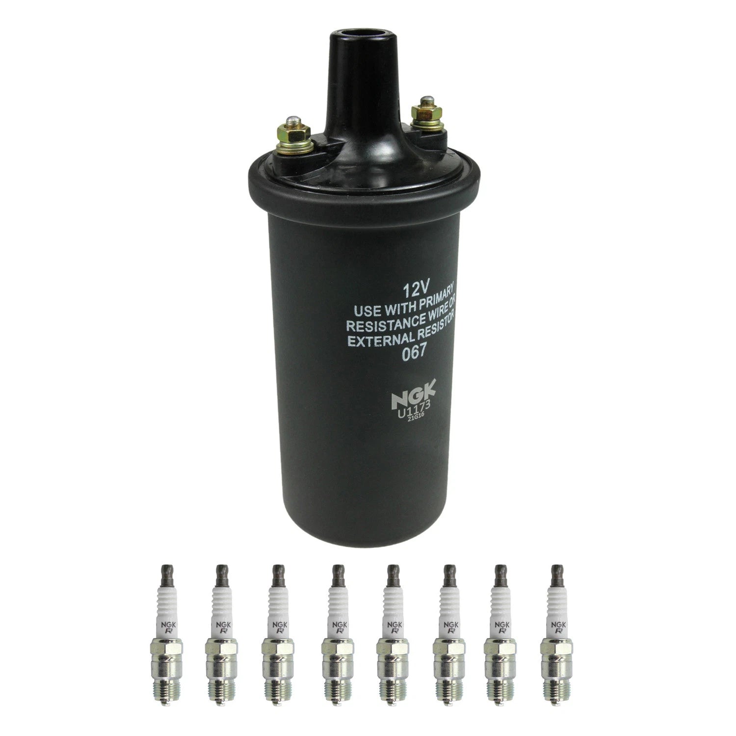 NGK Ignition Coil & 8 Nickel Spark Plugs Kit for C10 C20 C30 G20 K15 K20 P20 V8