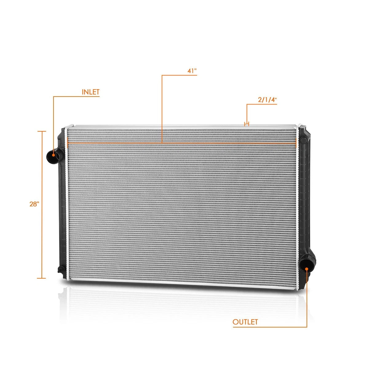 Aluminum Core 2-Row Cooling Radiator for International 2554/7600/9200i (1994–2007)