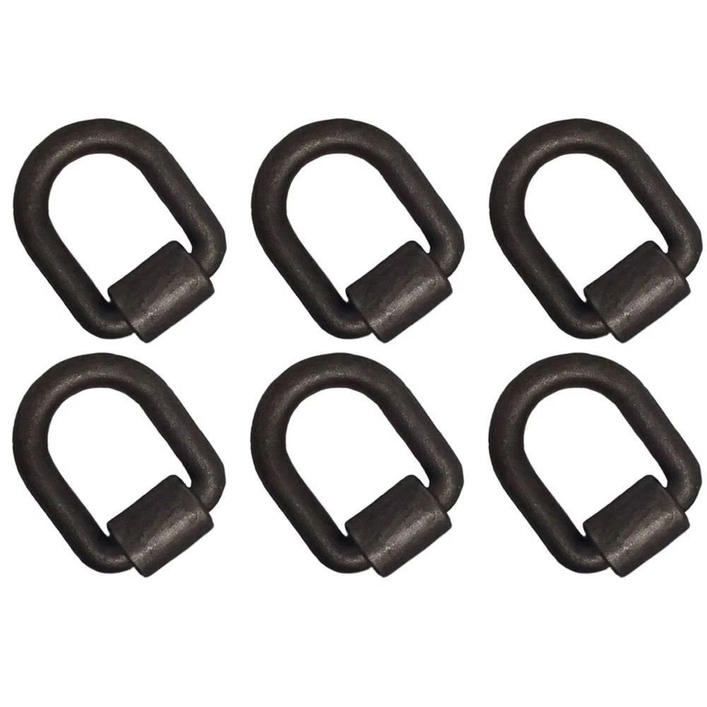 Set of 6 D-Ring 1" x 3" with Weld On Clip for Flatbed Truck Trailer