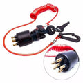 Ignition Switch Key & Lanyard Assembly for OMC Johnson Evinrude (1970–2023)
