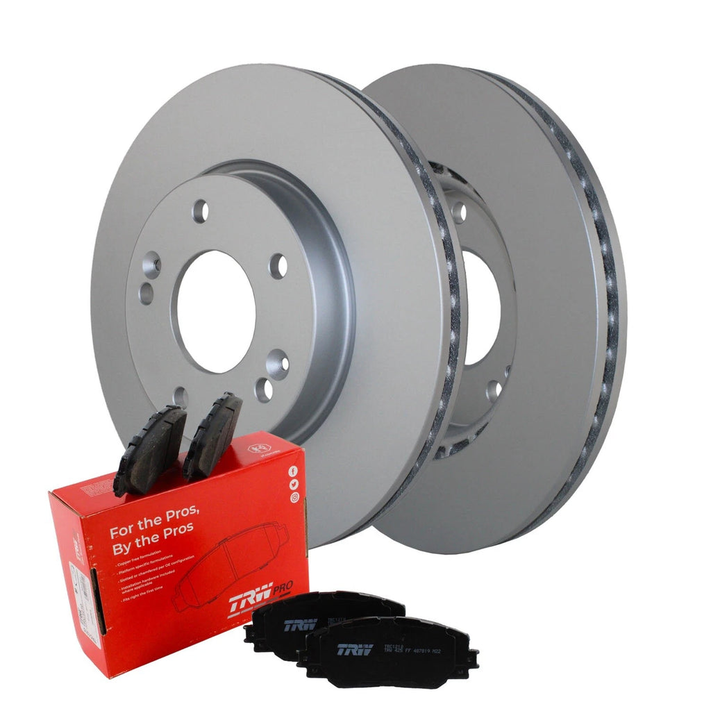 Front Brake Kit 280mm Rotors & TRW Pro Ceramic Pads for Hyundai Kona, Kia Seltos (2018–2023)
