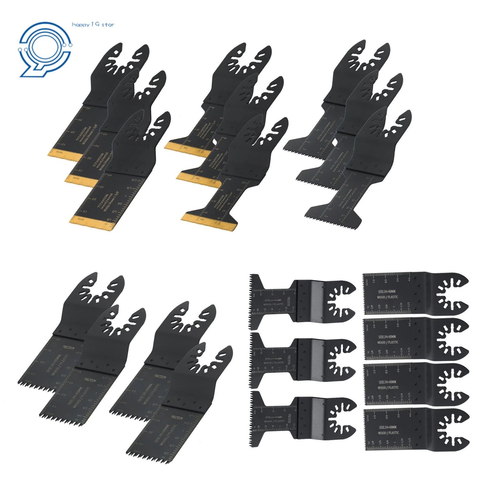 20 Pack Oscillating Saw Blades for Universal Multitools (Titanium)