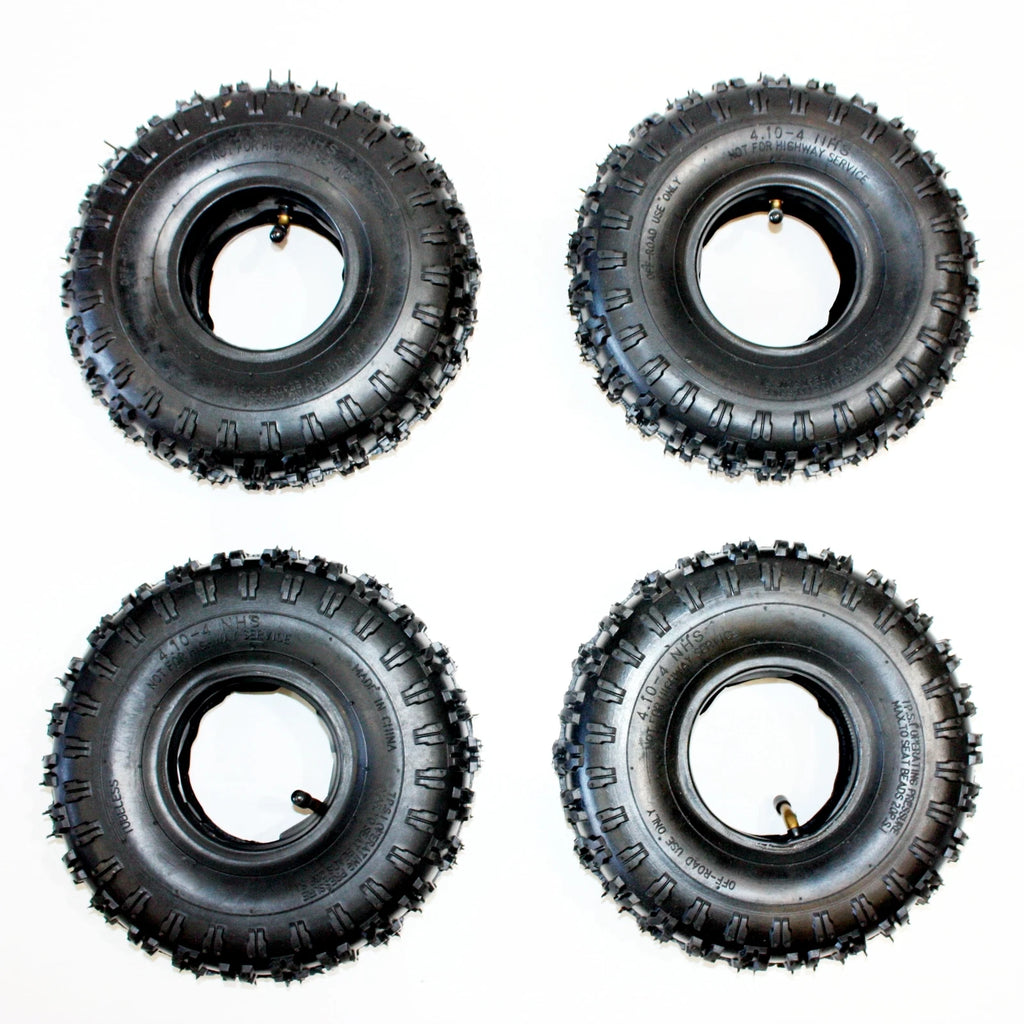 Set of 4 Tyres and Tubes for 49cc Mini Quad Dirt Bike ATV (3.50/4.10-4)
