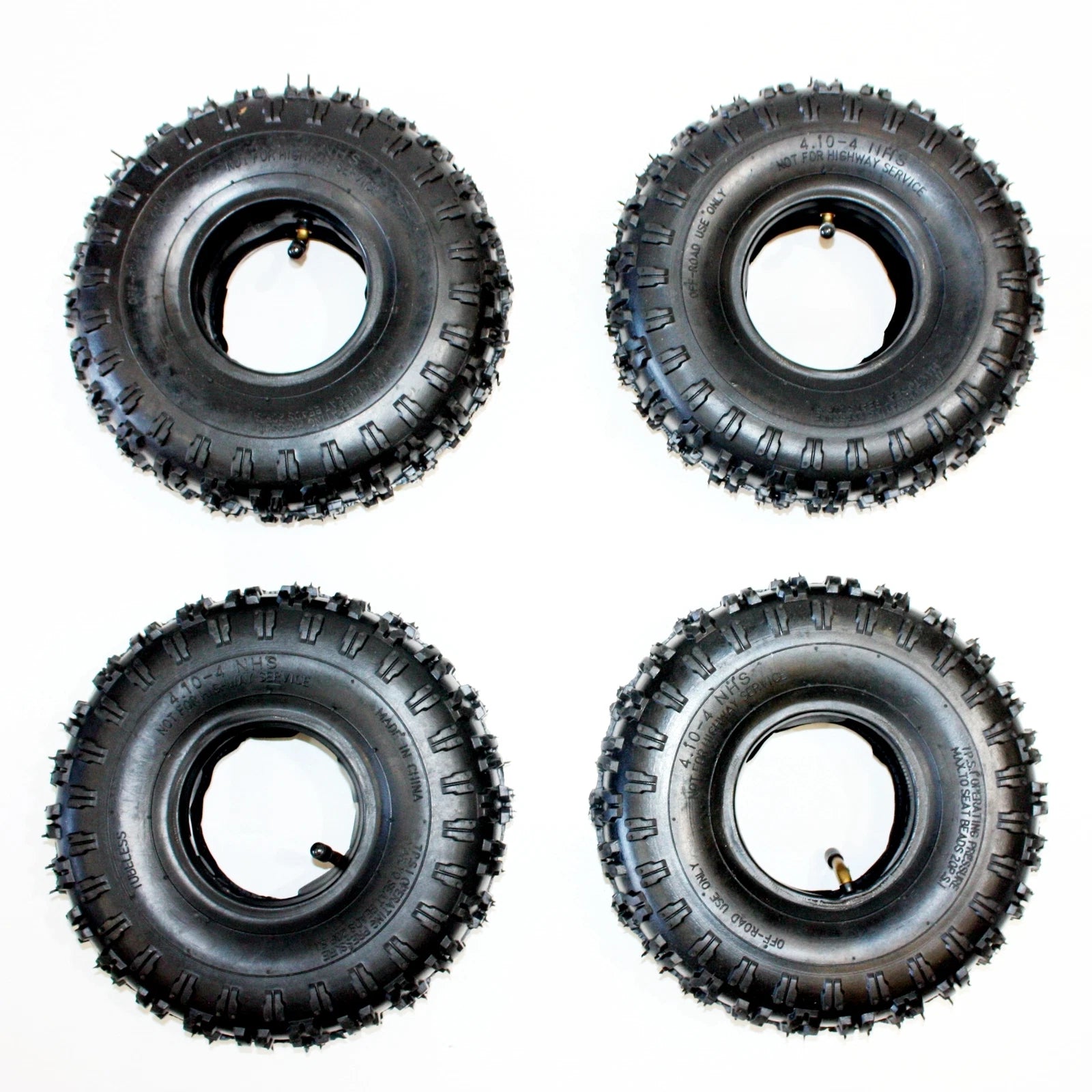 Set of 4 Tyres and Tubes for 49cc Mini Quad Dirt Bike ATV (3.50/4.10-4)