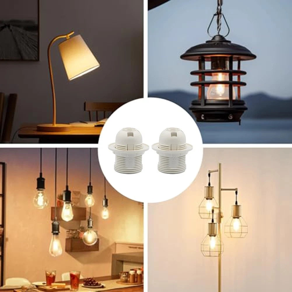 E27 Lamp Holders Set of 2 with Internal Screw Terminals for Easy Installation