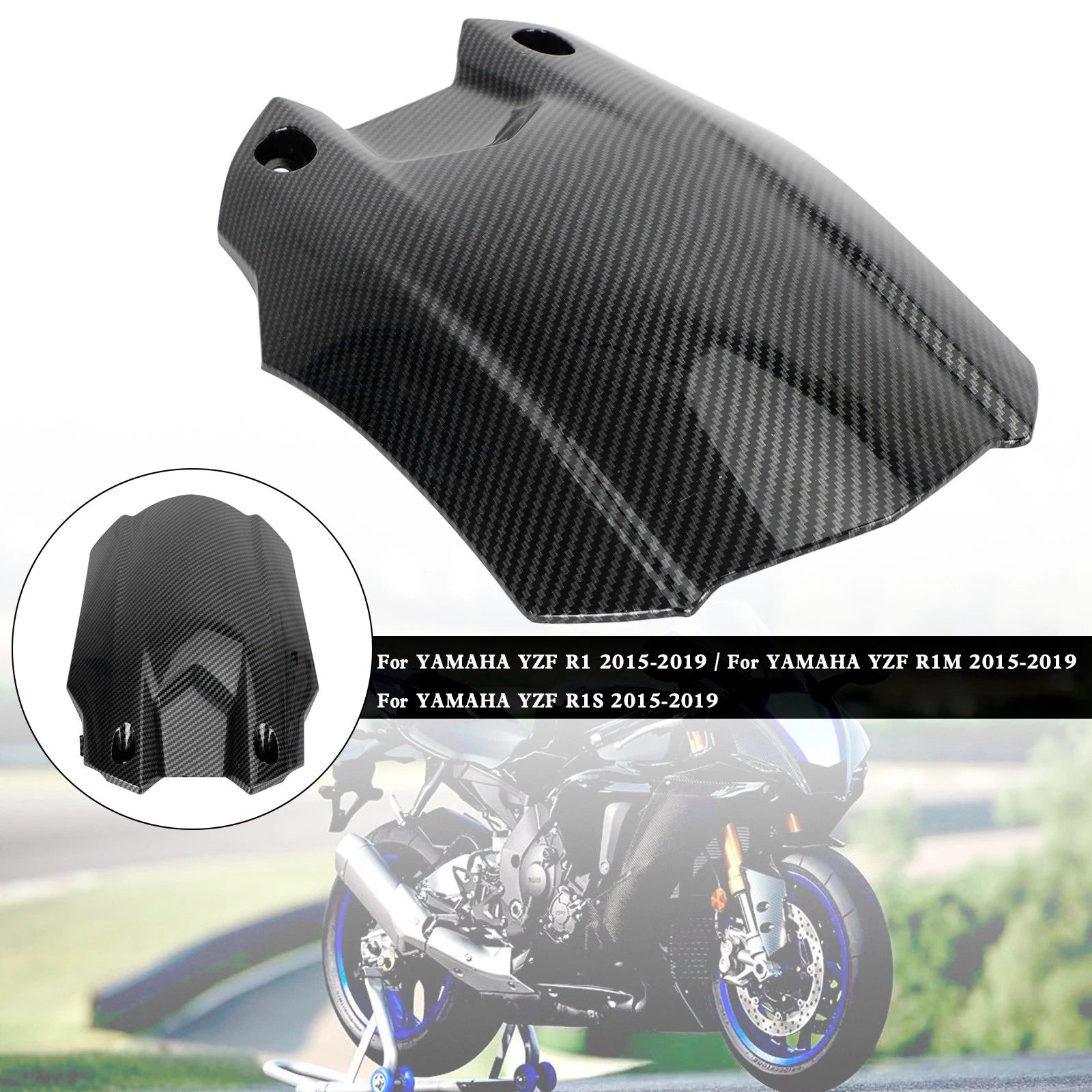 Rear Fender Mudguard Fairing for Yamaha YZF-R1 R1M R1S (2015–2019) Carbon