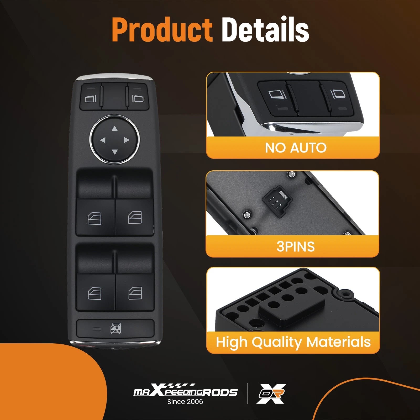 Master Power Window Switch for Mercedes Benz C230 C250 C300 C350 GLK250 GLK280 (2007–2015)