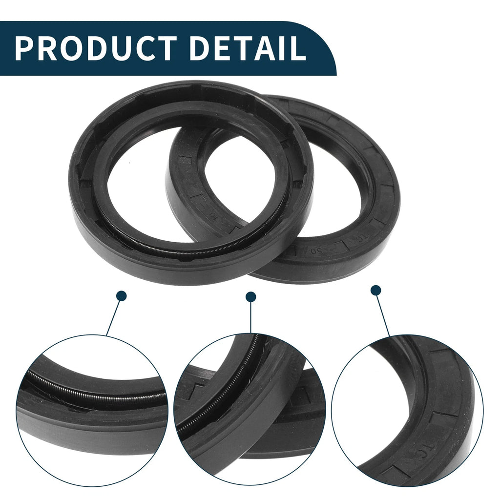 Set of 5 Oil Seal Rotary Shaft Seal NBR Rubber 50x70x10mm Black