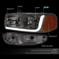 LED Tube Smoked/Amber Headlights for GMC Sierra (2001–2007)