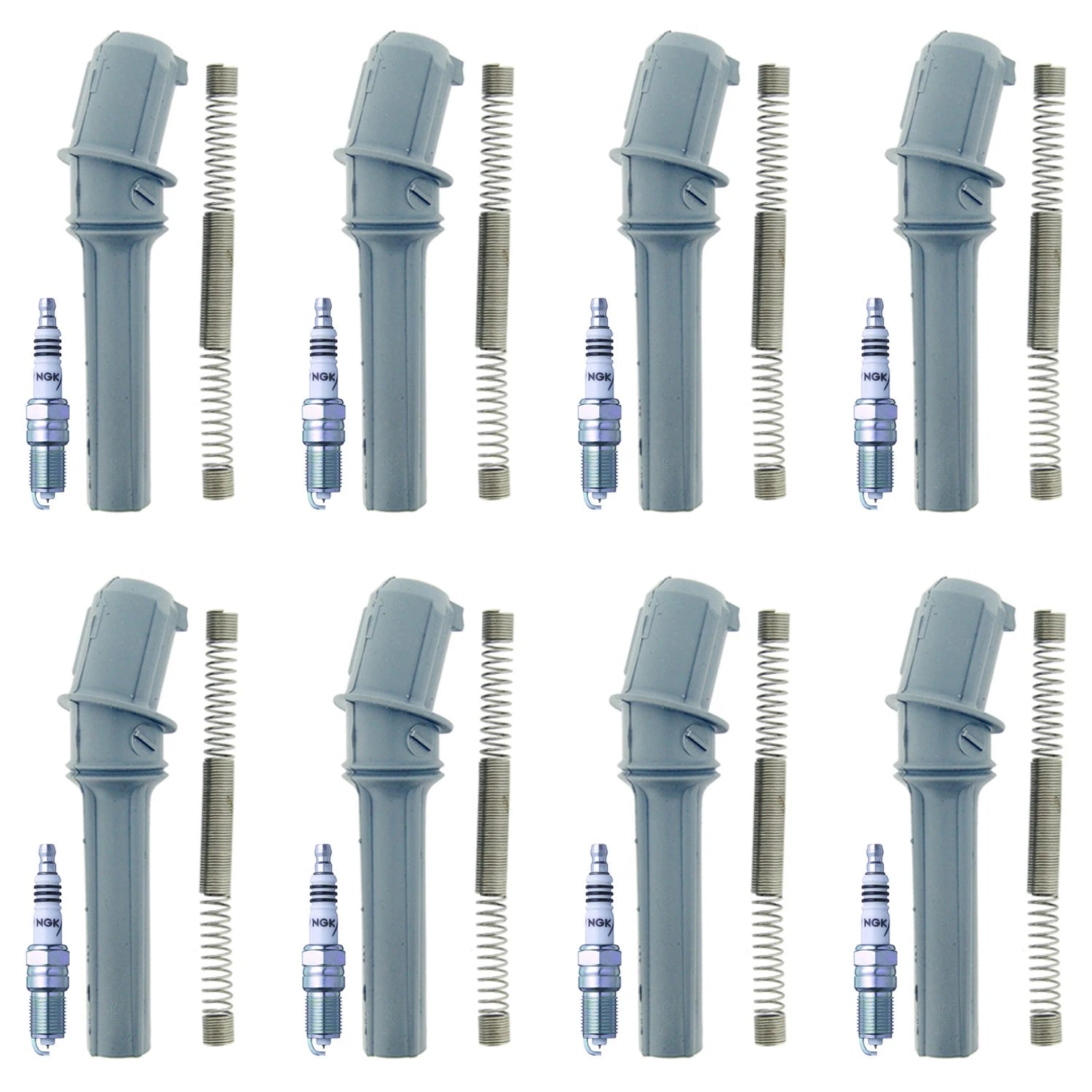 Set of 8 NGK Iridium IX Spark Plugs & Coil Boots for Ford Mustang (1994–2004)