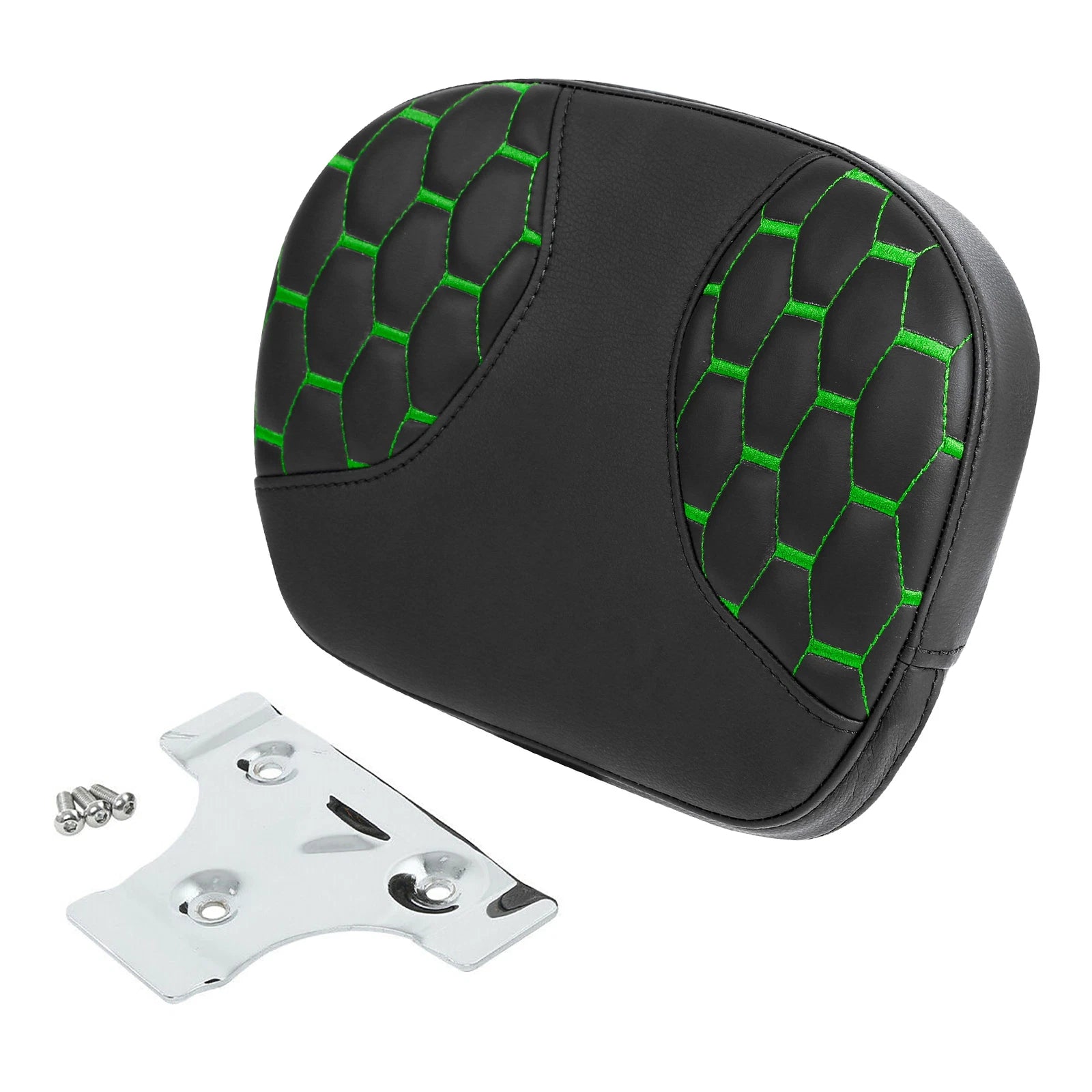 Sissy Bar Backrest Pad for Harley Electra Glide (2014–2023) Black Green