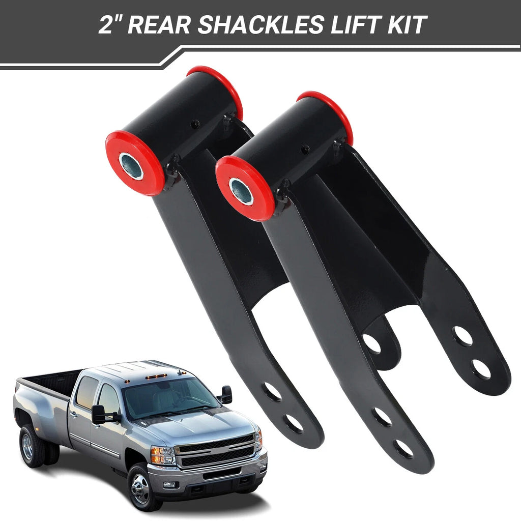 2" Rear Drop Shackles Kit for Chevy Silverado GMC Sierra 1500