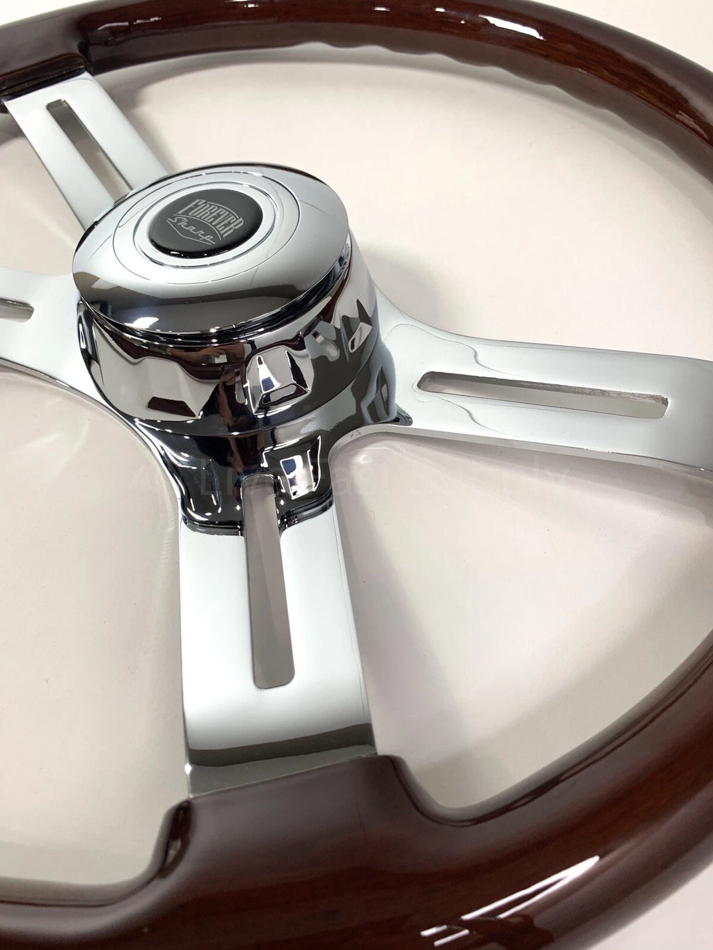 18" Dark Wood Steering Wheel Chrome Dual Spoke for Kenworth Peterbilt Freightliner (2010–2026)