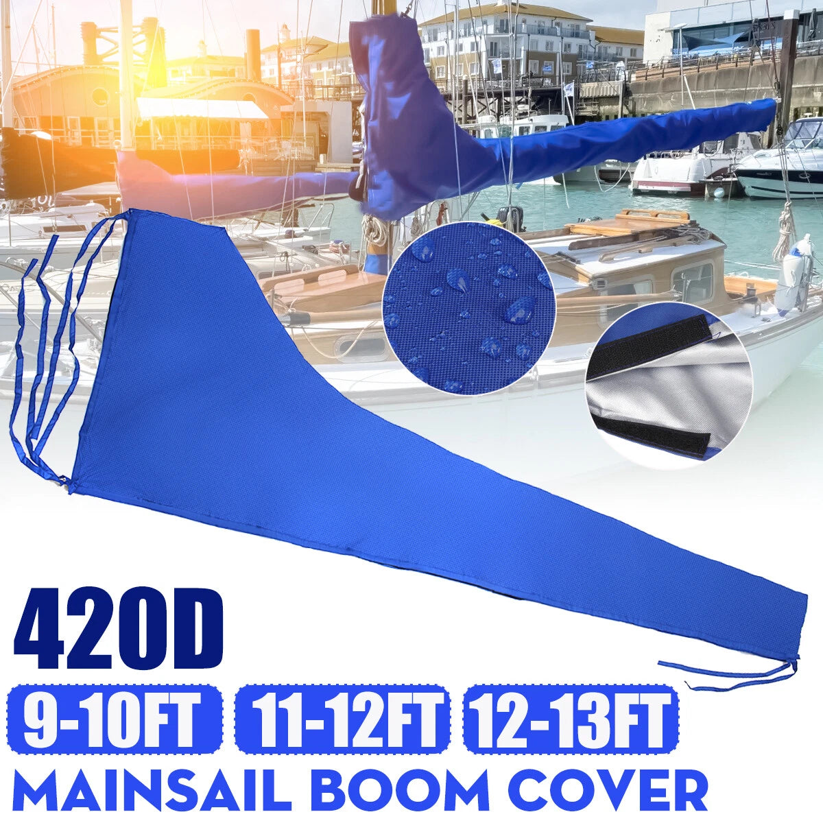 Sail Cover for Boat (420D 9-13ft 3.5m, Waterproof)