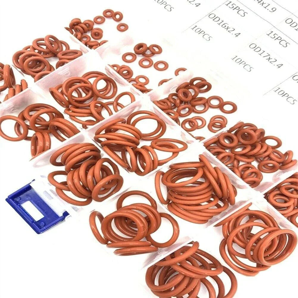 O Ring 225pcs Red Silicone Assortment for Flanges