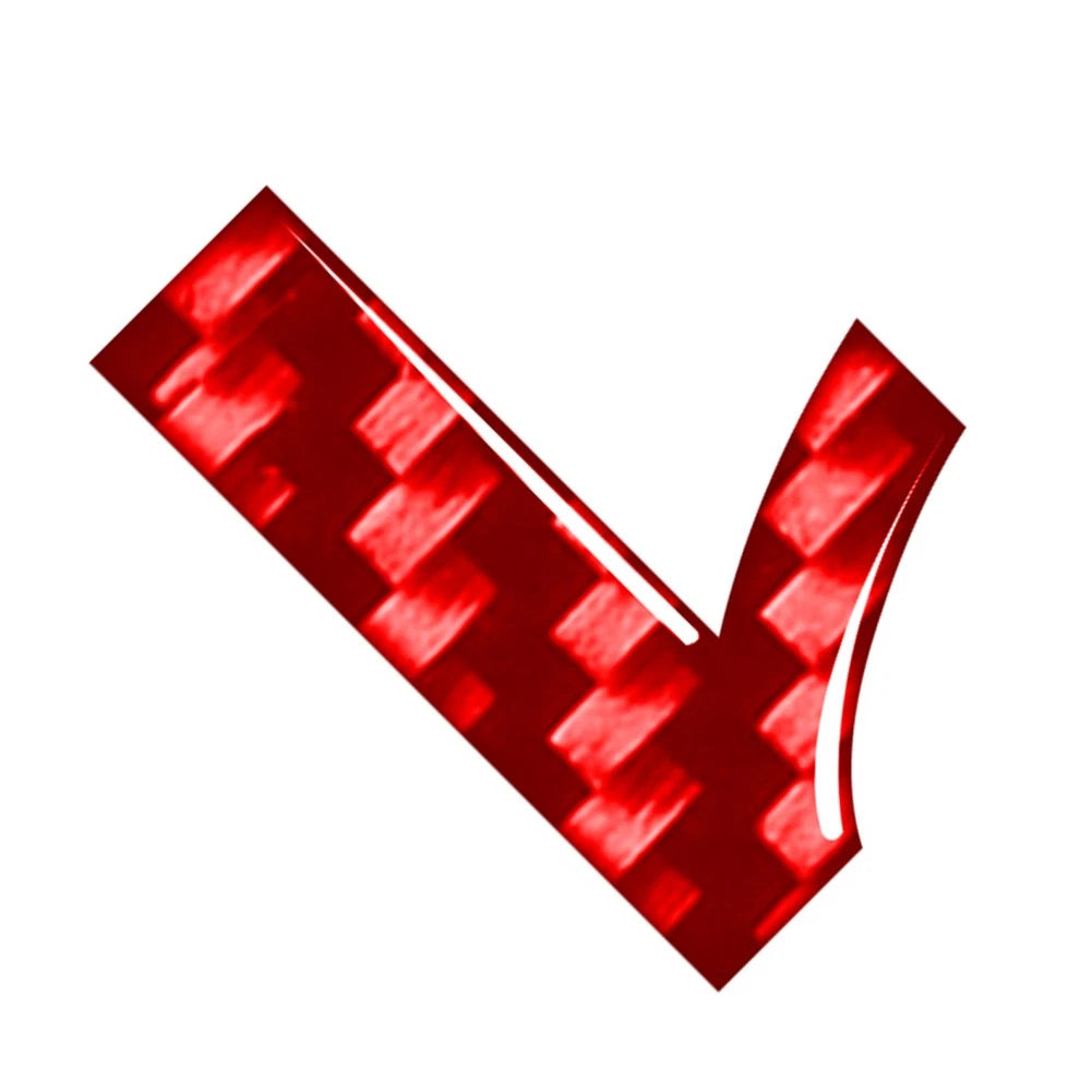 Car Badge Emblem Number Sign Decal Sticker for (Carbon Red)