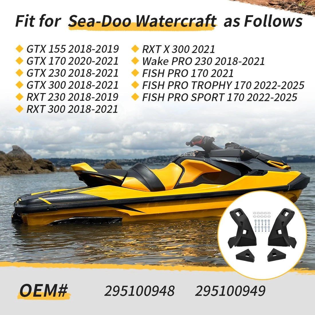 Front Support Kit for Sea-Doo GTX RXT Wake FISH PRO (2018–2023)