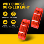 2X Amber Red 2.6" Side Marker Lights for Car Truck Trailer RV