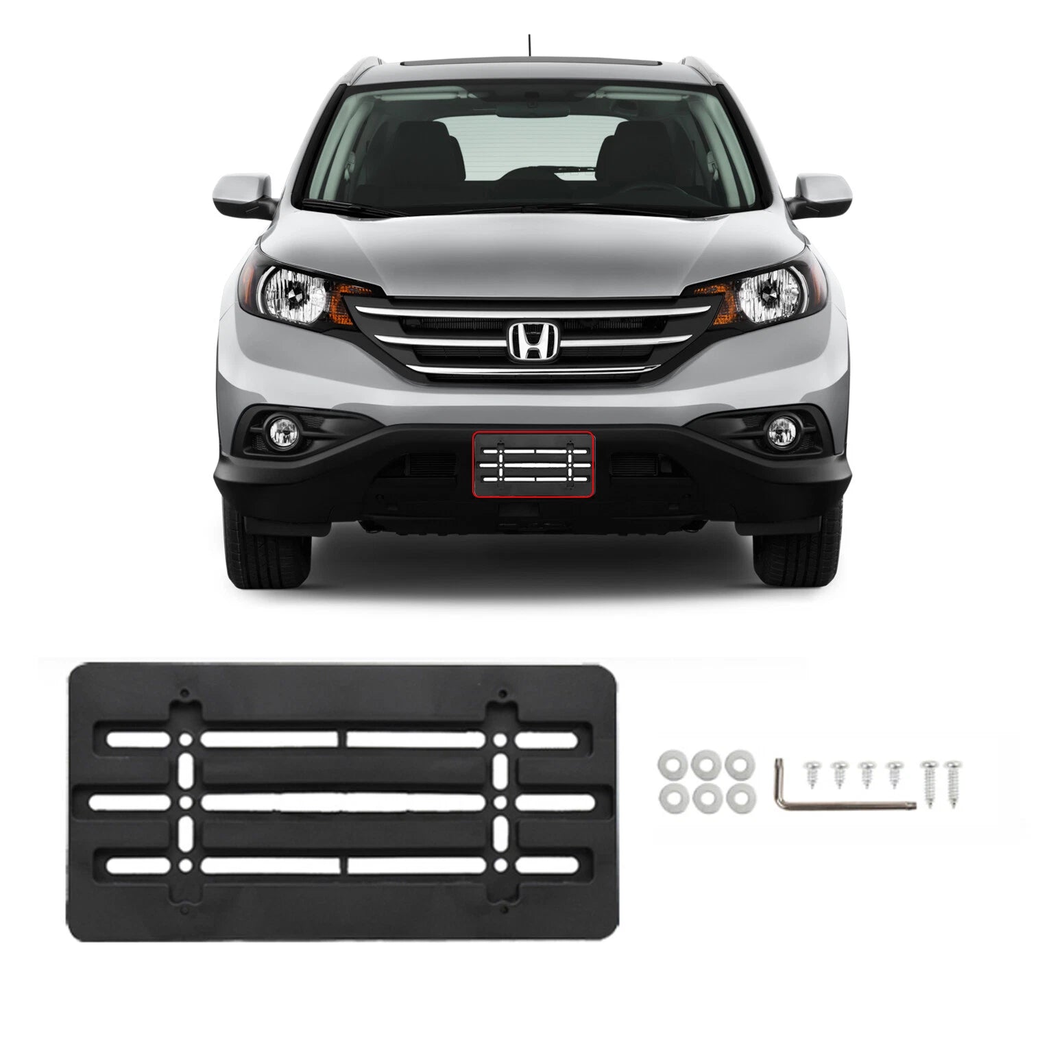 License Plate Frame Mounting Relocator Adapter for Honda CR-V