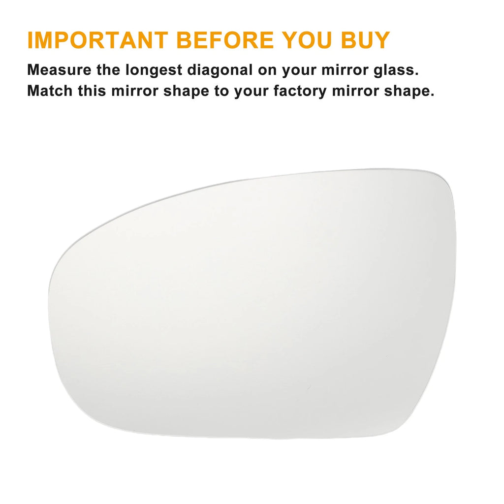 Left Side White Mirror Glass for Hyundai i20 (2014–2020)