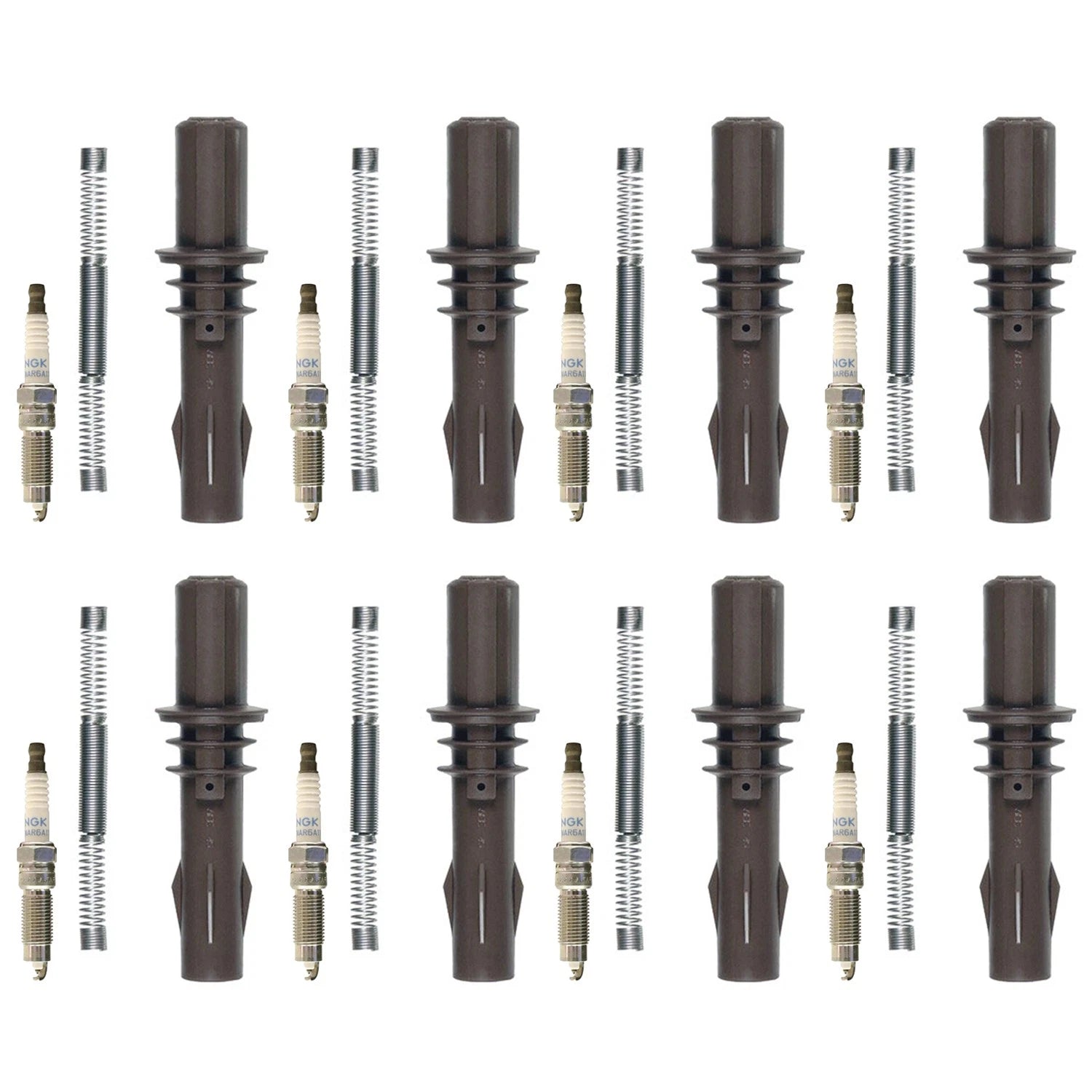 Set of 8 NGK Laser Platinum Spark Plugs & Denso Coil Boot Kit for Expedition Mustang V8