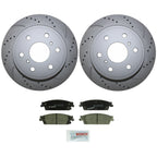Rear Brake Kit 345mm Drilled Rotors Bosch Ceramic Pad for Cadillac Chevrolet GMC