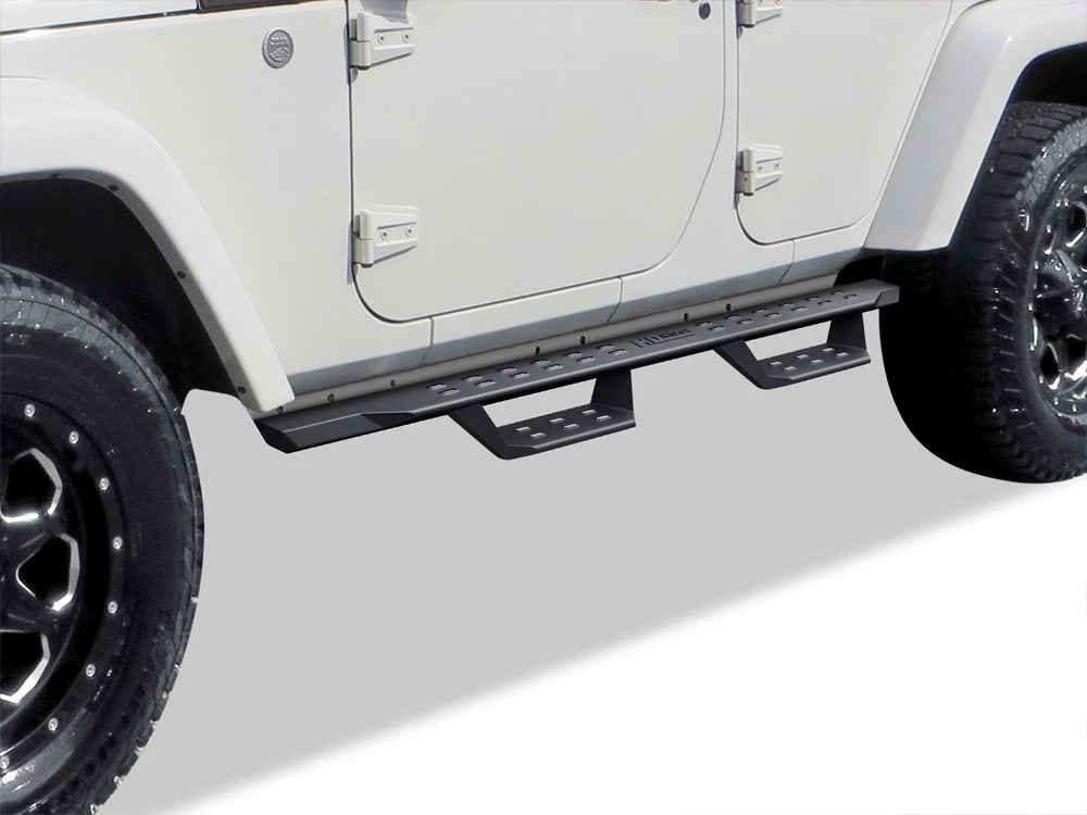 Black Overland Slider Drop Steps for Jeep Wrangler JK (2007–2018)