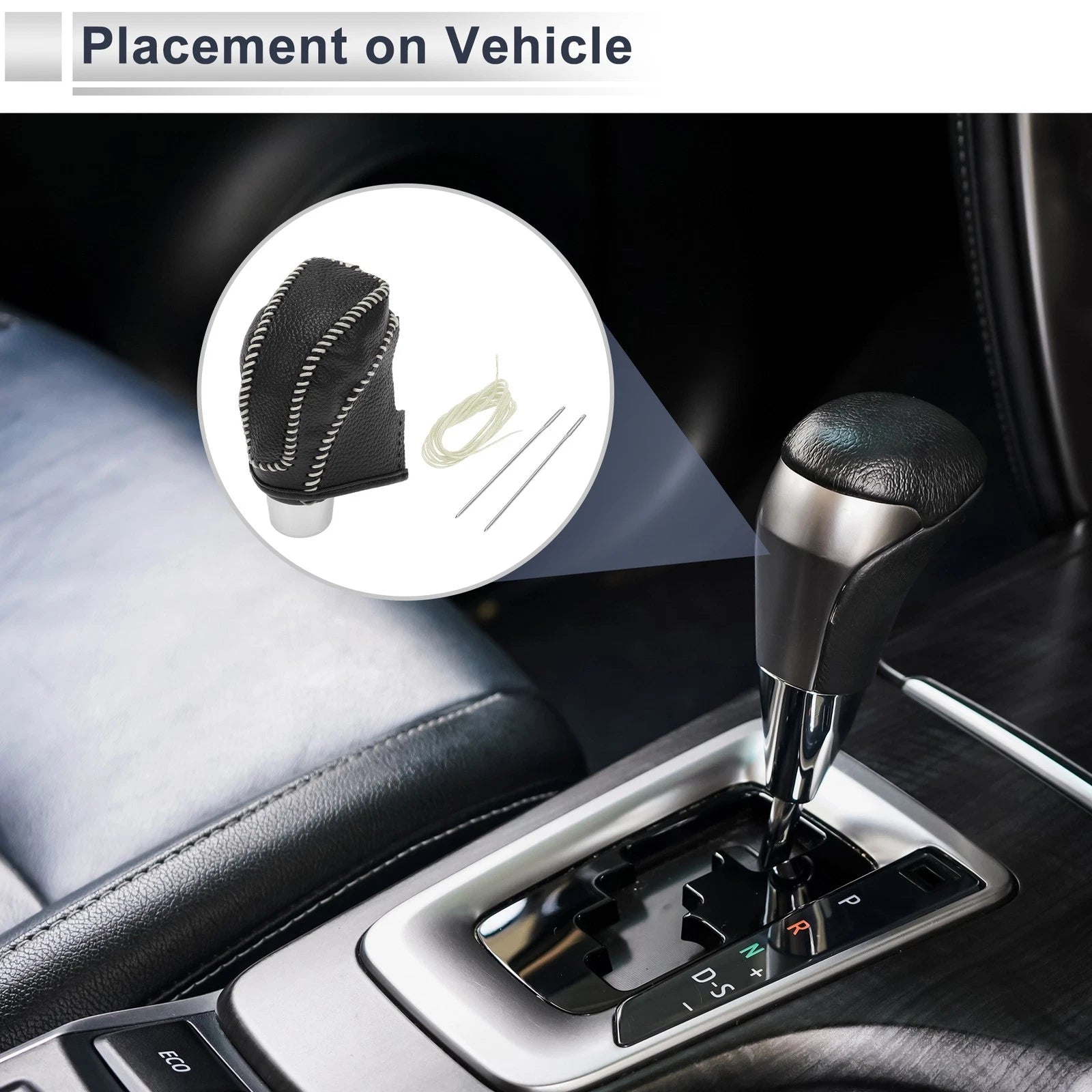 1 Pc Gear Shift Knob Cover for Subaru Impreza (2017–2023) Pebbled Black Beige