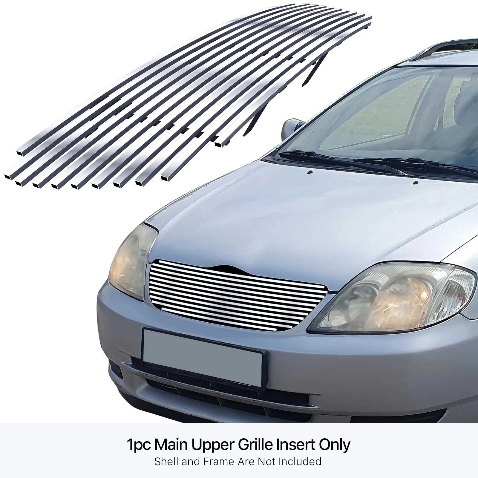 Stainless Chrome Billet Grille Insert for Toyota Corolla (2003-2004)