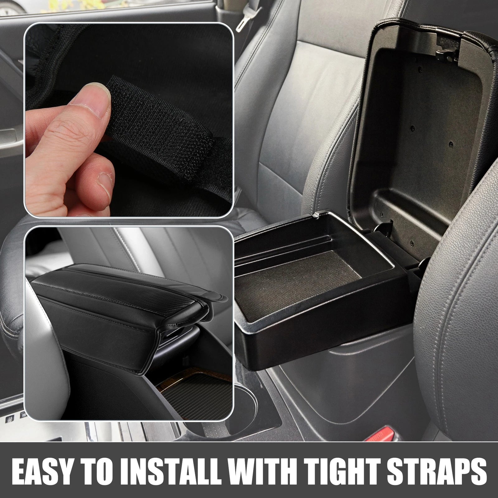 2X Center Console Armrest Pad Cover for Nissan Rogue (2021–2023) Black