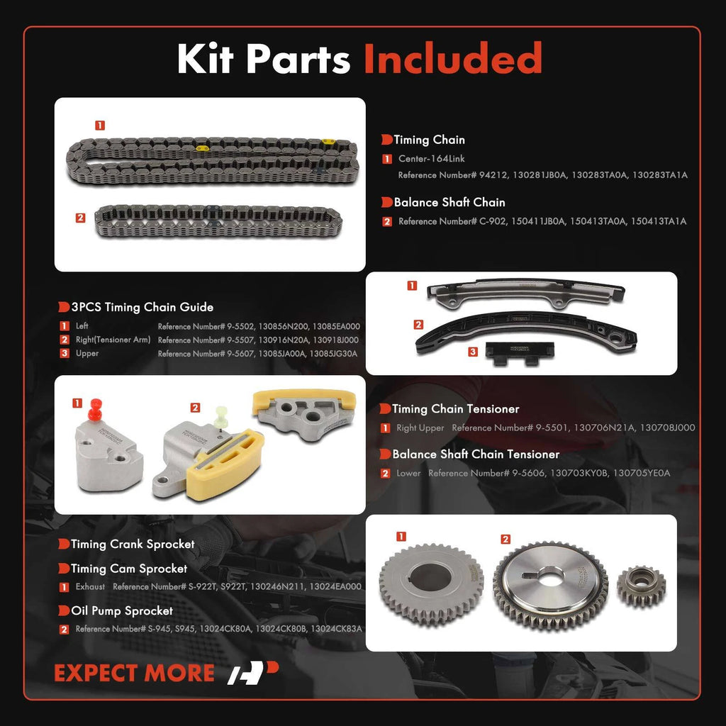 11x Timing Chain Kit for Nissan Altima Sentra Xterra Rogue (2007–2012)