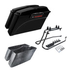 Black Saddlebag 6x9" Speaker Lid w/ Bracket for Harley Softail (1986–2017)