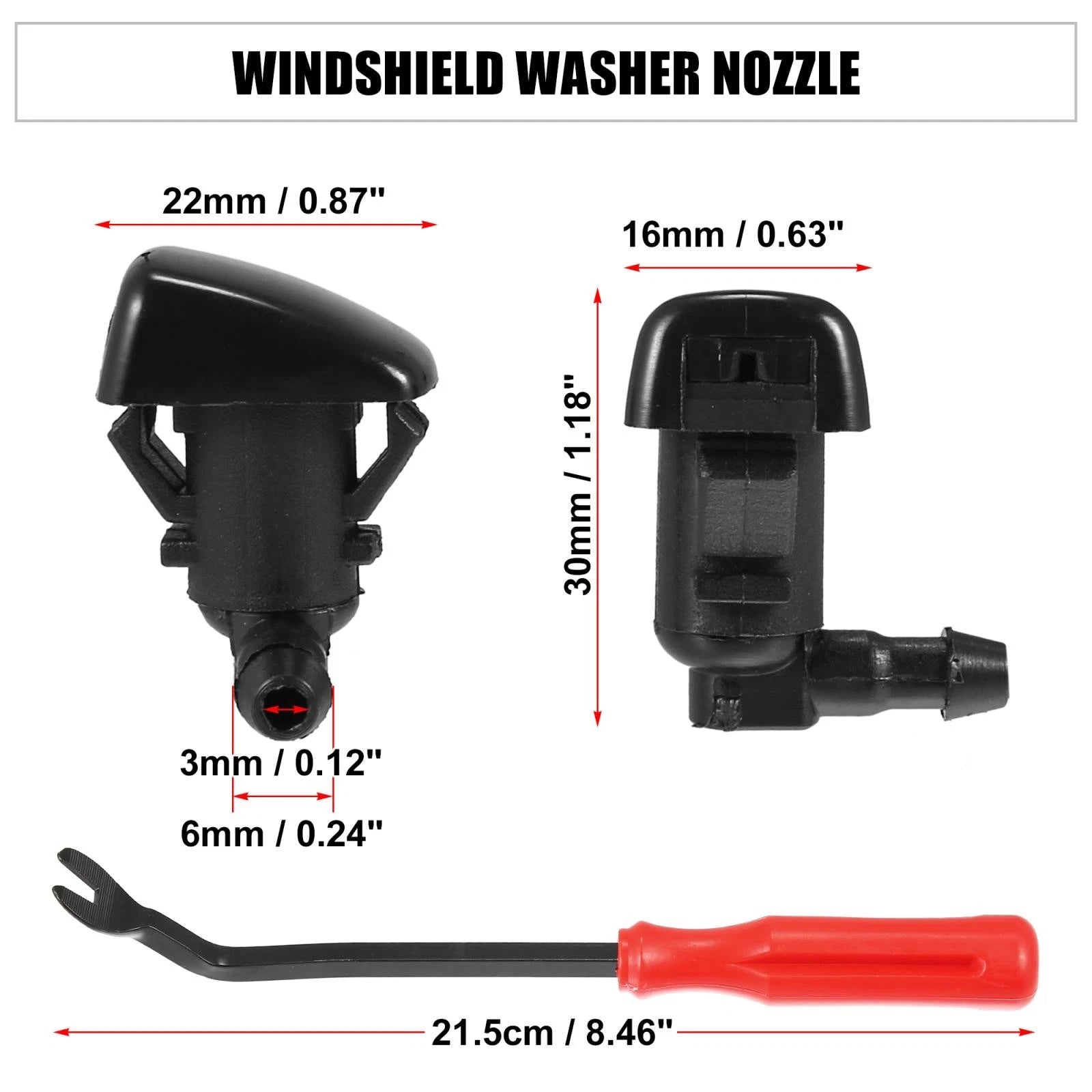 5X Front Windshield Washer Nozzle Kit 85381-04030 for Toyota Tacoma (2000–2004)