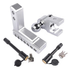 Adjustable Aluminum Trailer Hitch Set for 2" Receiver (6-Inch Drop)