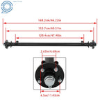 Trailer Axle for 3500 lbs (5 Lug, 4.5" Hub Face, 48" Wide Frame)