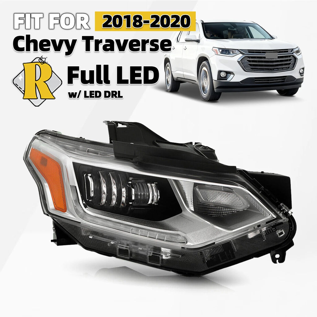 Full LED Headlight Passenger Side for Chevrolet Traverse (2018–2021)