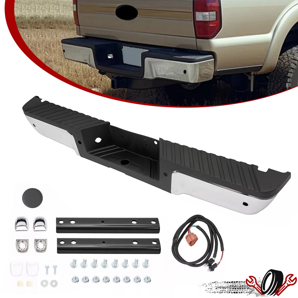 Rear Step Bumper with Sensor Hole for Ford F-250 F-350 F-450 (2008–2016)