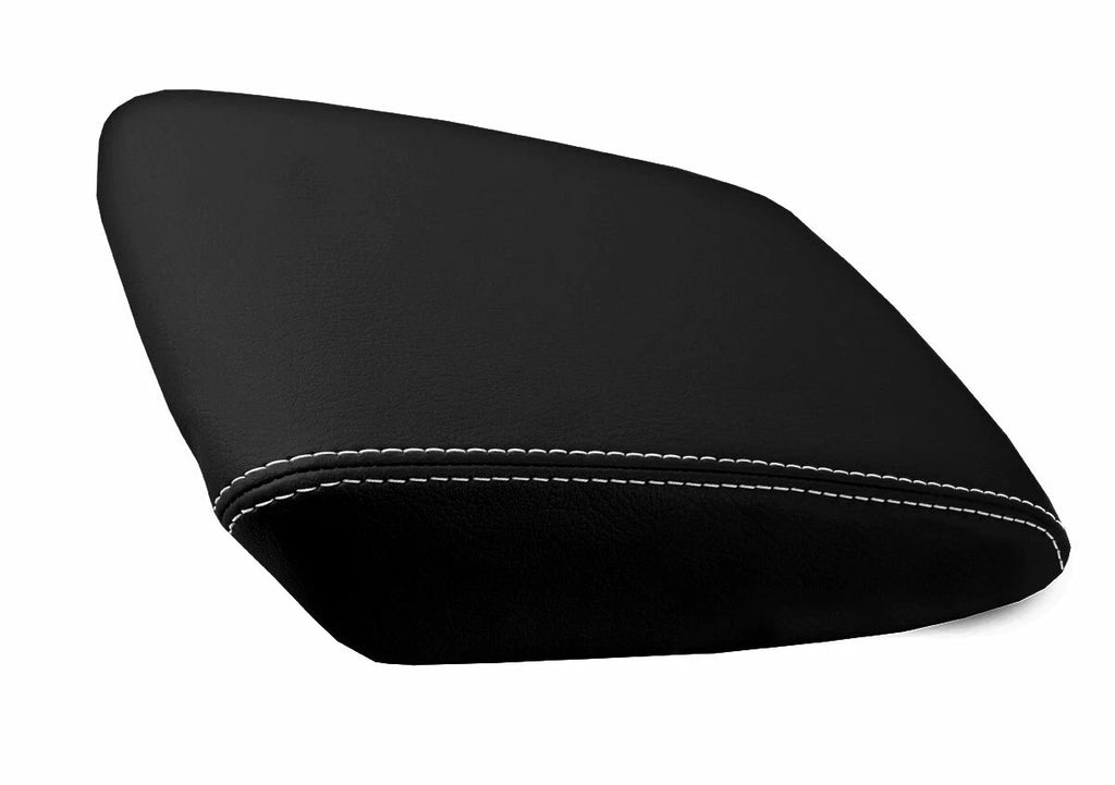 Leather Console Lid Armrest Cover for Acura TL (2004–2008) White Stitch