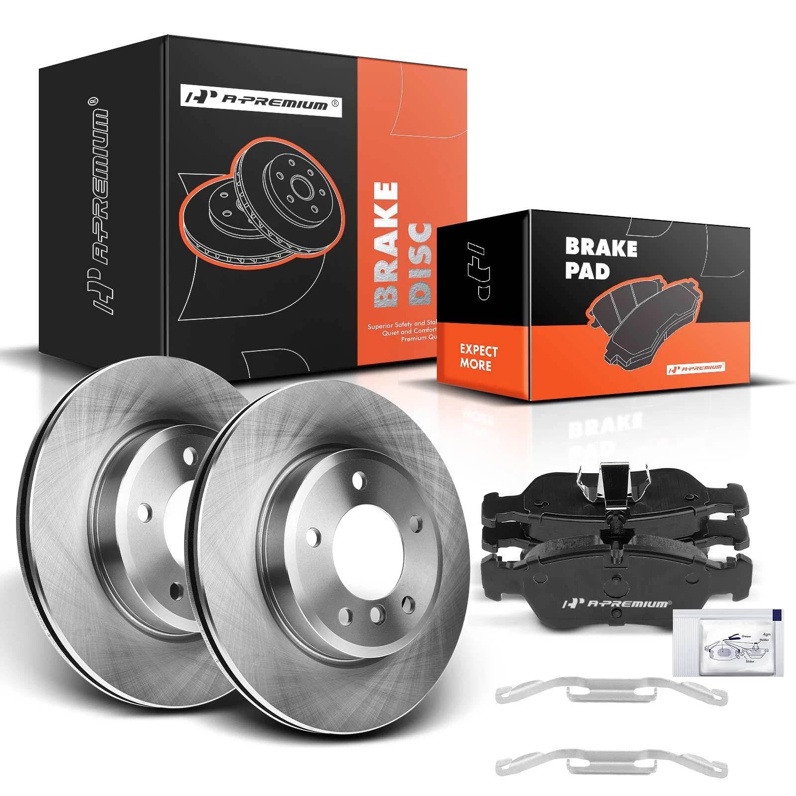 Front Disc Brake Rotors & Ceramic Pads for BMW 325i 325xi (2001–2005)