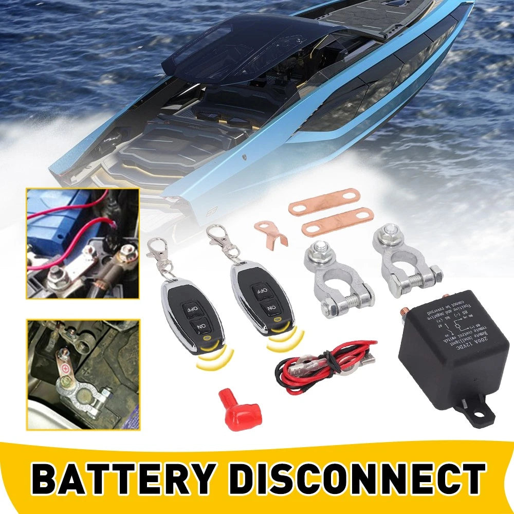 Remote Battery Disconnect Switch 12V 200A for Universal Applications