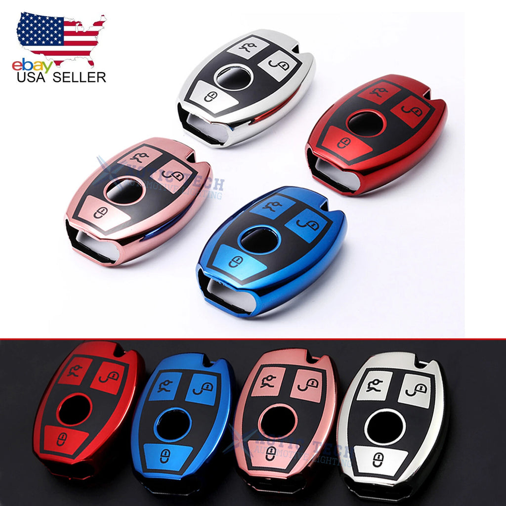 2Pcs TPU Full Cover Remote Key Shell Case for Mercedes-Benz C/E/G-Class (2014–2016)