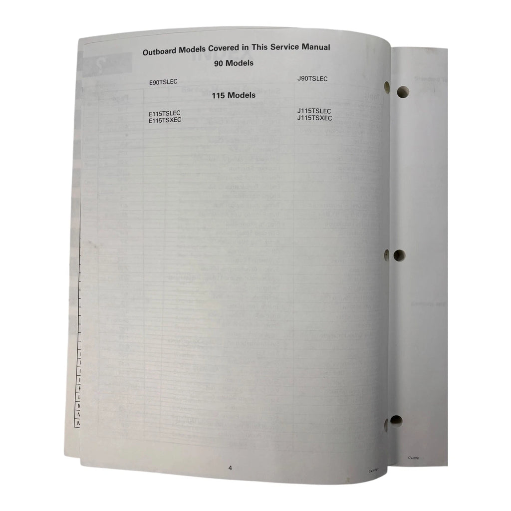 Service Manual for Evinrude Johnson Outboards 90/115 SPL (1997) 520209