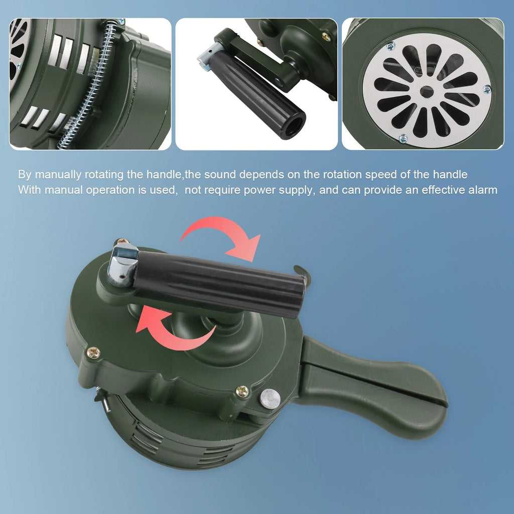Hand Crank Siren Horn for Universal Use (Manual Operated)